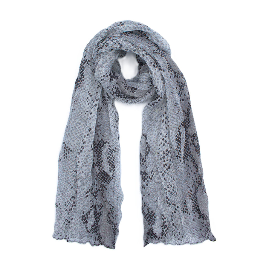Mutlicolour Tone Snake Skin Print Scarf