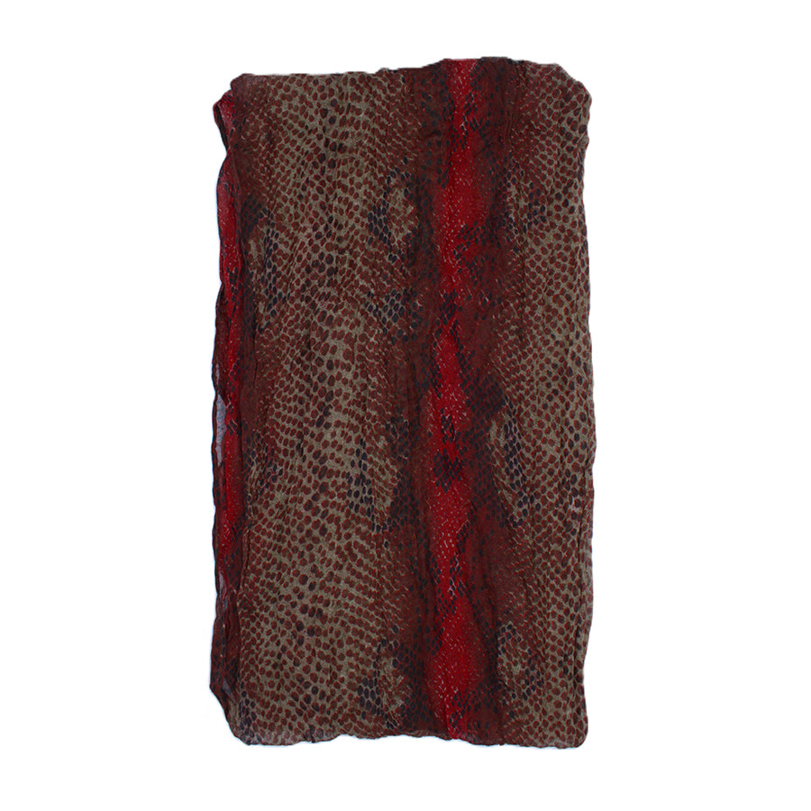 Mutlicolour Tone Snake Skin Print Scarf