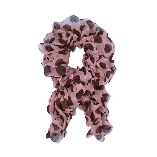 Soft Crinkle Large Polka Dot Print Scarf