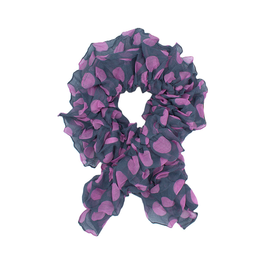 Soft Crinkle Large Polka Dot Print Scarf