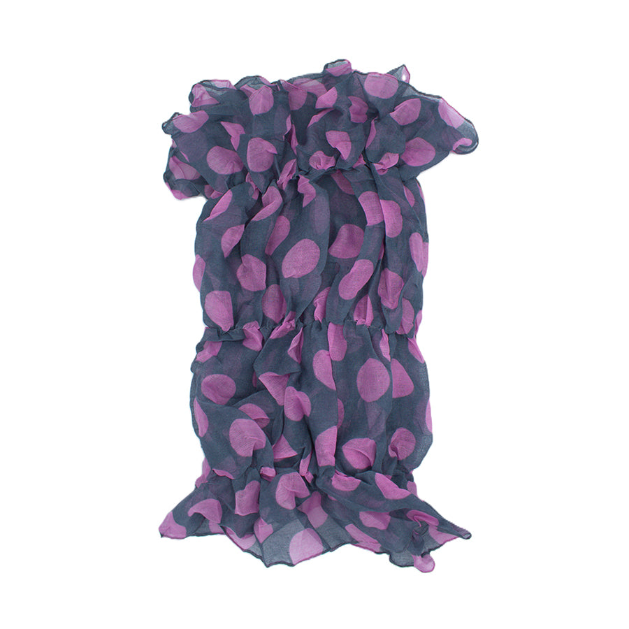 Soft Crinkle Large Polka Dot Print Scarf