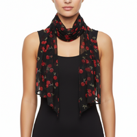 Cherry Print on Black Sash (3 in 1)