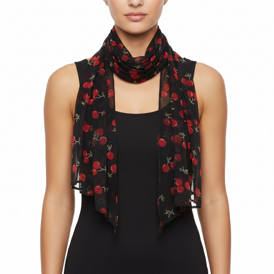 Cherry Print on Black Sash (3 in 1)