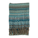 Chevron Zigzag Knit Scarf with Fringe Tassels