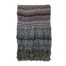 Chevron Zigzag Knit Scarf with Fringe Tassels