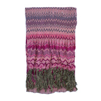 Chevron Zigzag Knit Scarf with Fringe Tassels