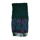 Floral Scarf with Crinkled Texture and Tassels
