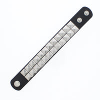 2 Row Metallic Pyramid Studded PU Bracelet