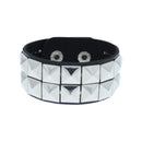 2 Row Metallic Pyramid Studded PU Bracelet