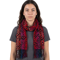 Swirl Patterned Stretchable Fringe Vintage Scarf