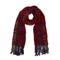 Swirl Patterned Stretchable Fringe Vintage Scarf