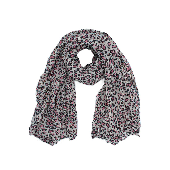 Pink Leopard Animal Print Scarf