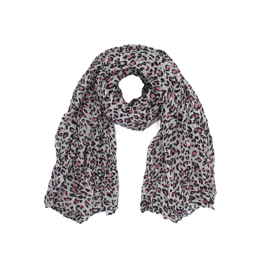 Pink Leopard Animal Print Scarf