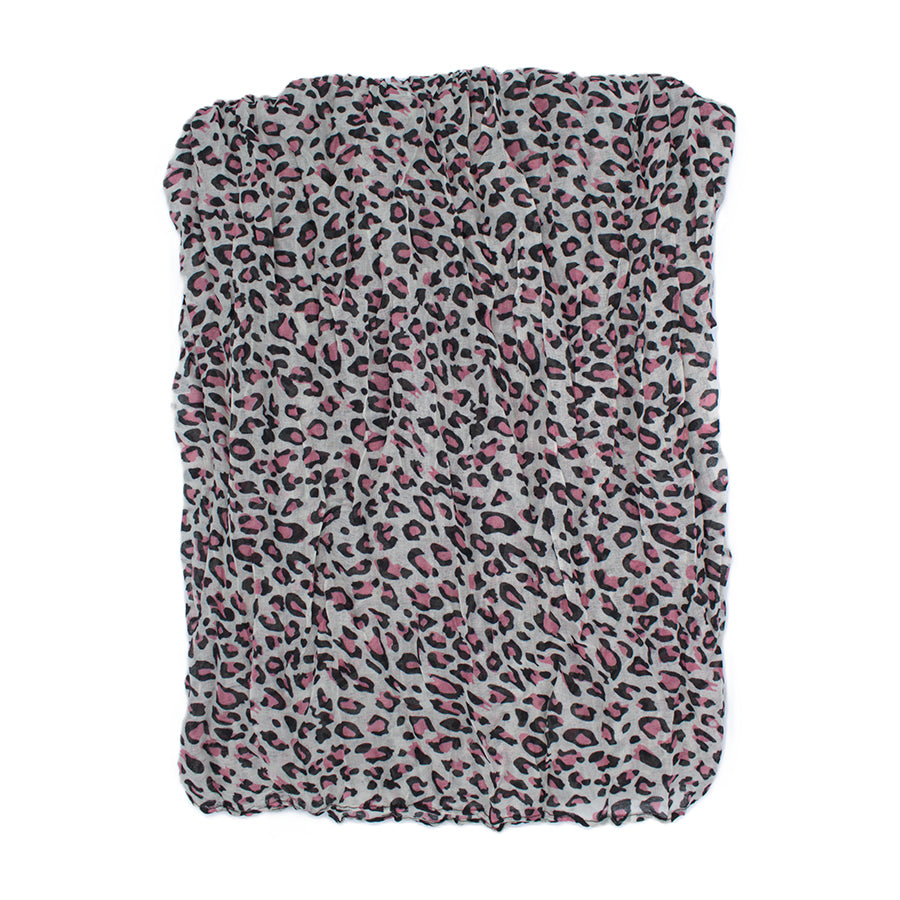 Pink Leopard Animal Print Scarf