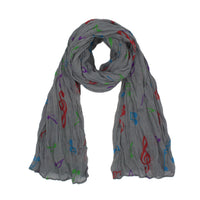 Multicolour Musical Note Print Scarf