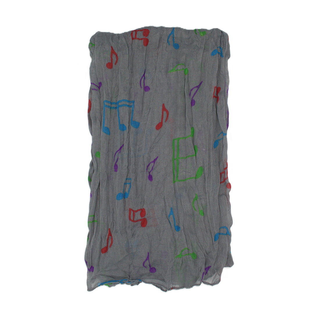 Multicolour Musical Note Print Scarf
