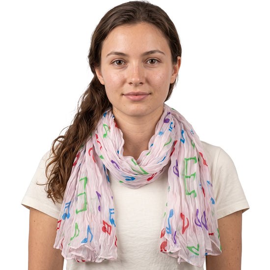 Multicolour Musical Note Print Scarf
