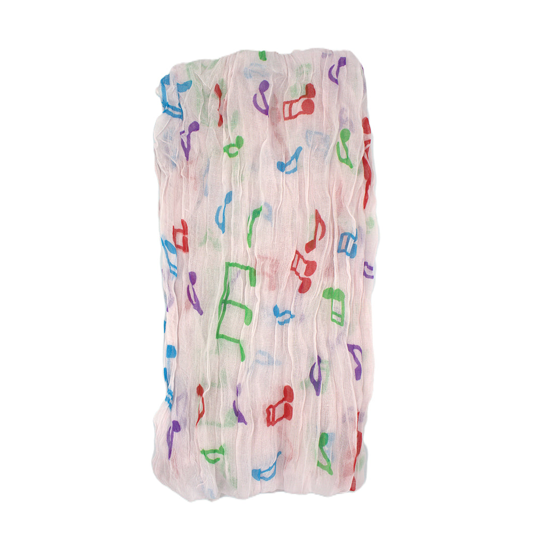 Multicolour Musical Note Print Scarf