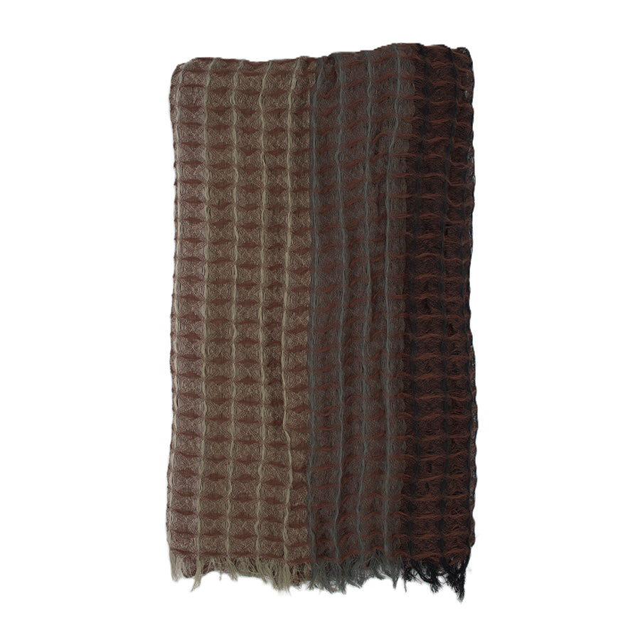 Textured Lightweight Fringed Ombré Scarf