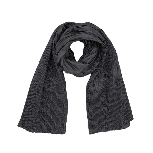 Textured Crinkle Lightweight Smocked Pleated Scarf