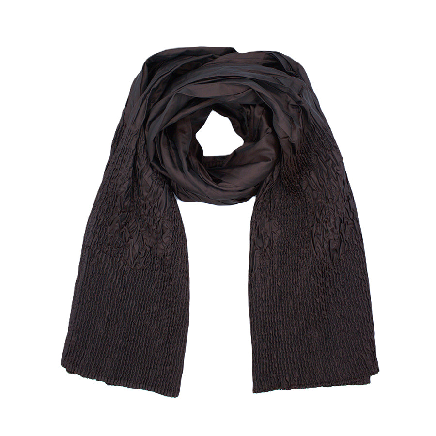 Textured Crinkle Lightweight Smocked Pleated Scarf