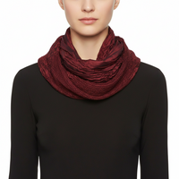 Textured Crinkle Lightweight Smocked Pleated Scarf