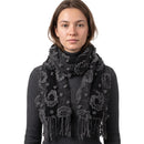 Knitted Spots Circles Patterned Stretchable Scarf