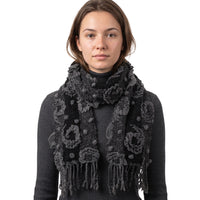 Knitted Spots Circles Patterned Stretchable Scarf