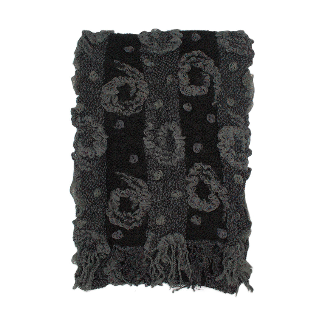 Knitted Spots Circles Patterned Stretchable Scarf
