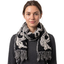 Knitted Spots Circles Patterned Stretchable Scarf