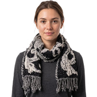 Knitted Spots Circles Patterned Stretchable Scarf