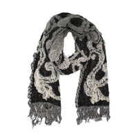 Knitted Spots Circles Patterned Stretchable Scarf