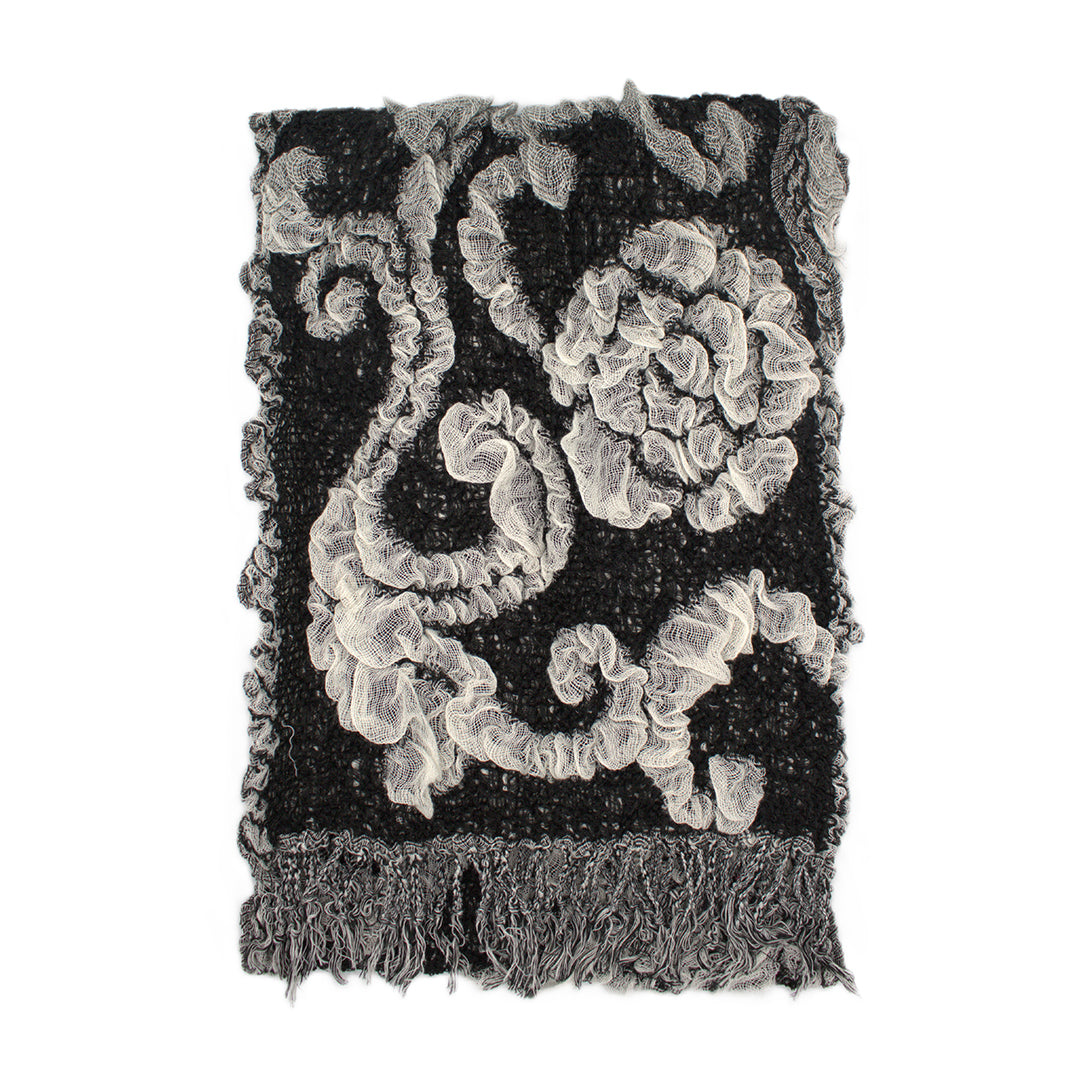 Knitted Spots Circles Patterned Stretchable Scarf