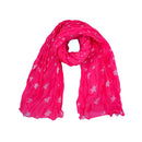 Crinkle Fabric Pink Star Print Scarf