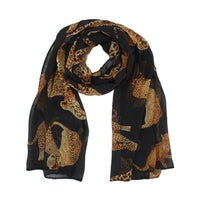 Leopard Print Chiffon Scarf