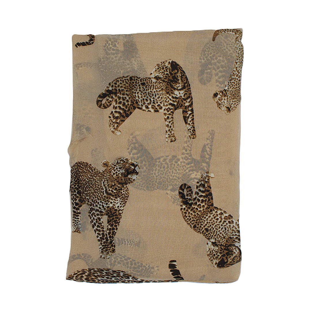 Leopard Print Chiffon Scarf