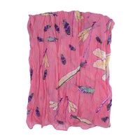 Soft Crinkle Scarf with Dragonfly and Insect Print