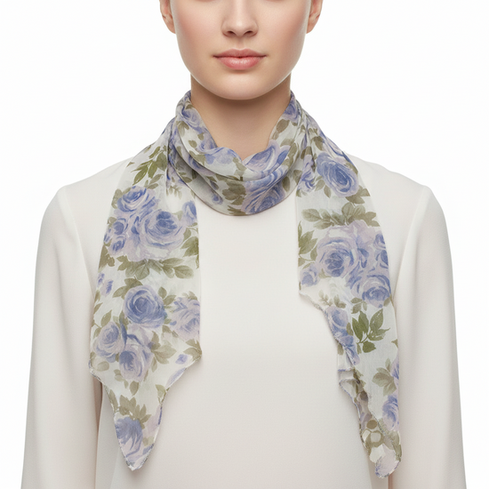 Lightweight Chiffon Floral Print Scarf