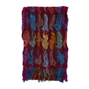 Butterfly Print Crinkle Scarf with Tassels