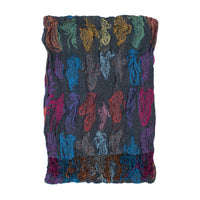 Butterfly Print Crinkle Scarf with Tassels