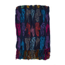 Butterfly Print Crinkle Scarf with Tassels