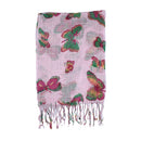 Multicolour Butterfly Print Scarf with Tassels