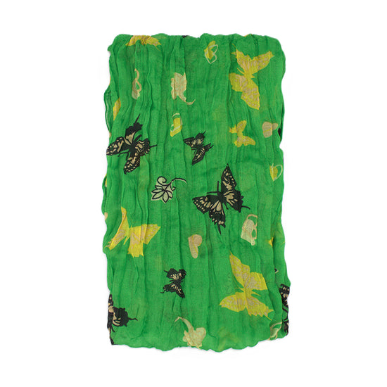 Butterfly Print Soft Crinkle Scarves