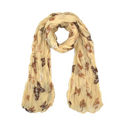 Butterfly Print Soft Crinkle Scarves