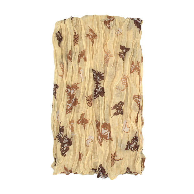 Butterfly Print Soft Crinkle Scarves