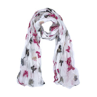 Butterfly Print Soft Crinkle Scarves