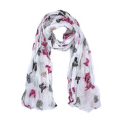 Butterfly Print Soft Crinkle Scarves