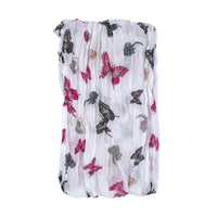 Butterfly Print Soft Crinkle Scarves