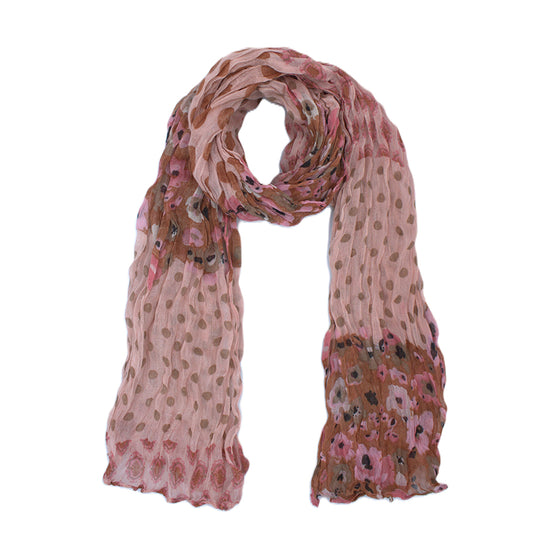 Floral Geometric Polka Dot Soft Crinkle Scarves