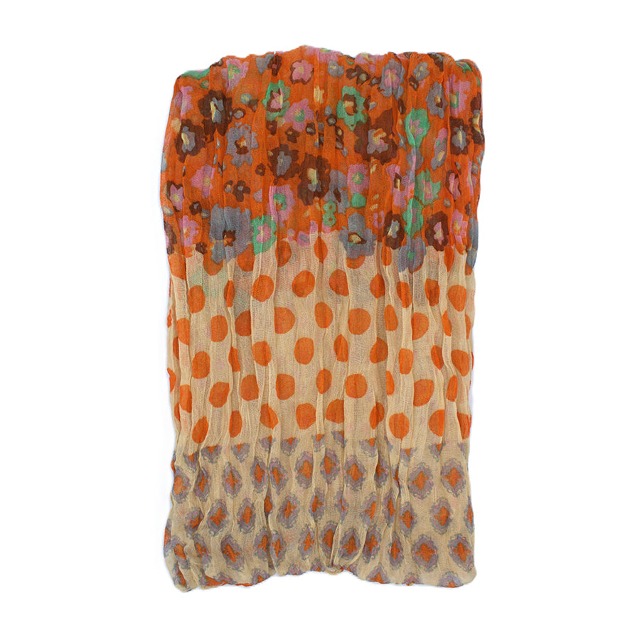 Floral Geometric Polka Dot Soft Crinkle Scarves